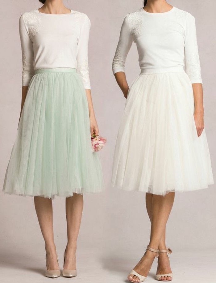 dois belo-vestido-em-branco-e-verde-claro